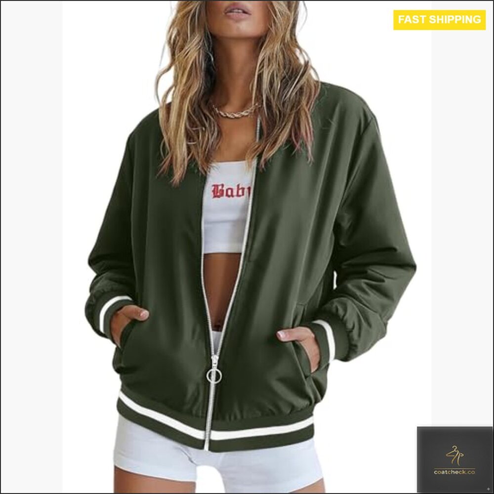 Lightweight Polyester Bomber Jacket, Relaxed Fit,… - image 3